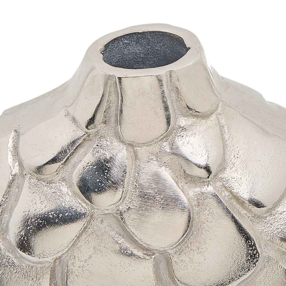 Vaso per fiori in alluminio argento decorativo in metallo rotondo vaso da tavolo decorazione per la casa design moderno