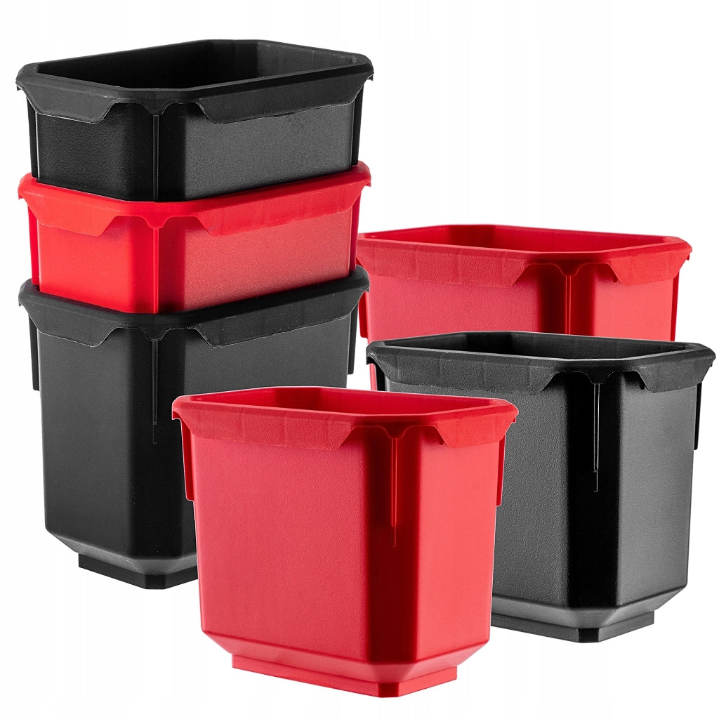 Set di 6 contenitori organizer in plastica KADAX per officina.