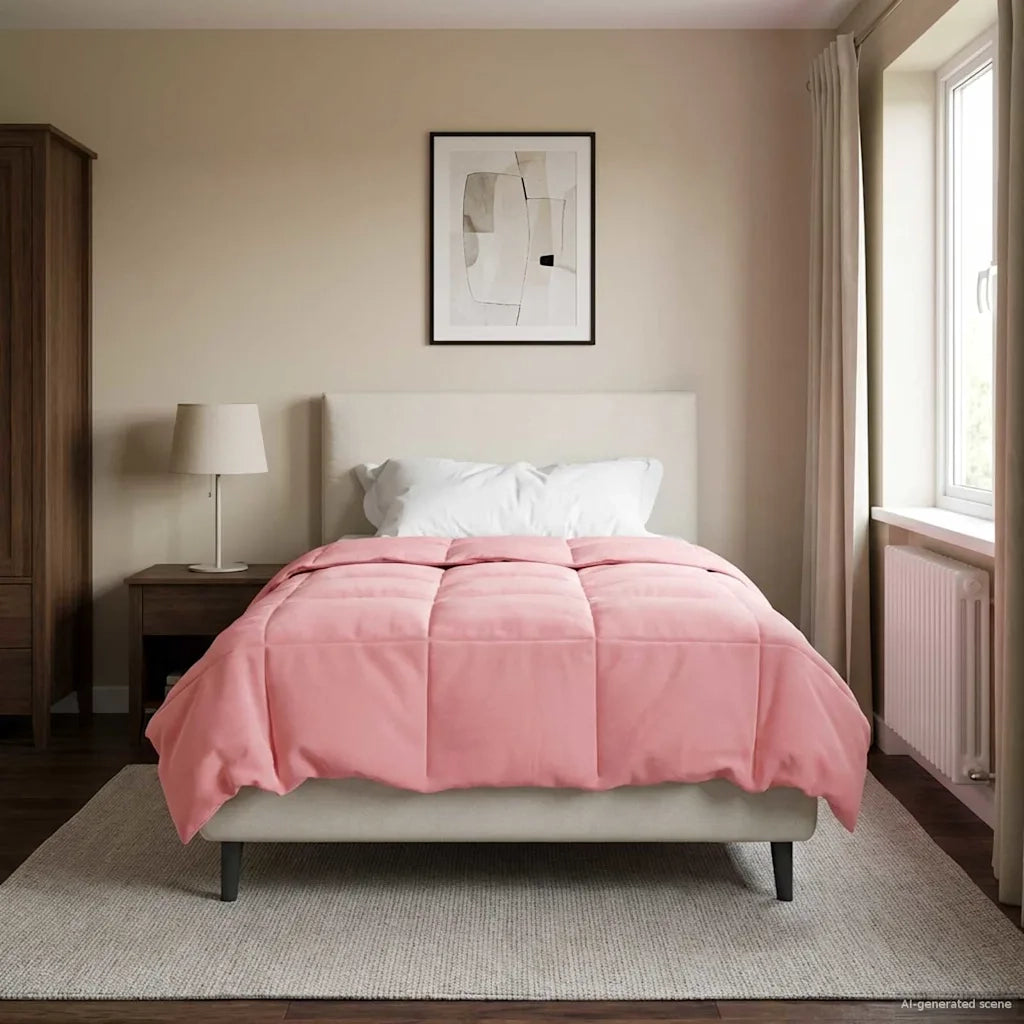Duvet Estivo Trapuntato Rosa 155 x 220 cm Microfibra 42025948