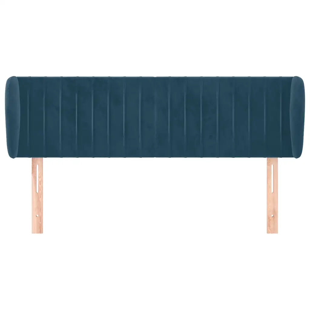 Testiera ad Orecchio-Testata con Orecchie Blu Scuro 147x23x78/88 cm in Velluto 834993