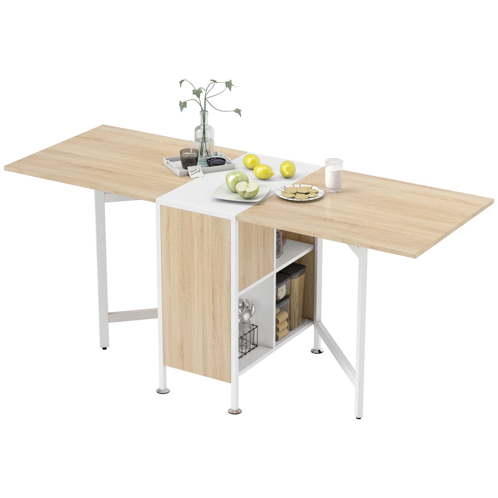 Tavolo da pranzo pieghevole per 4 persone ¨C zephmum ¨C rovere e bianco 169x60x75 cm