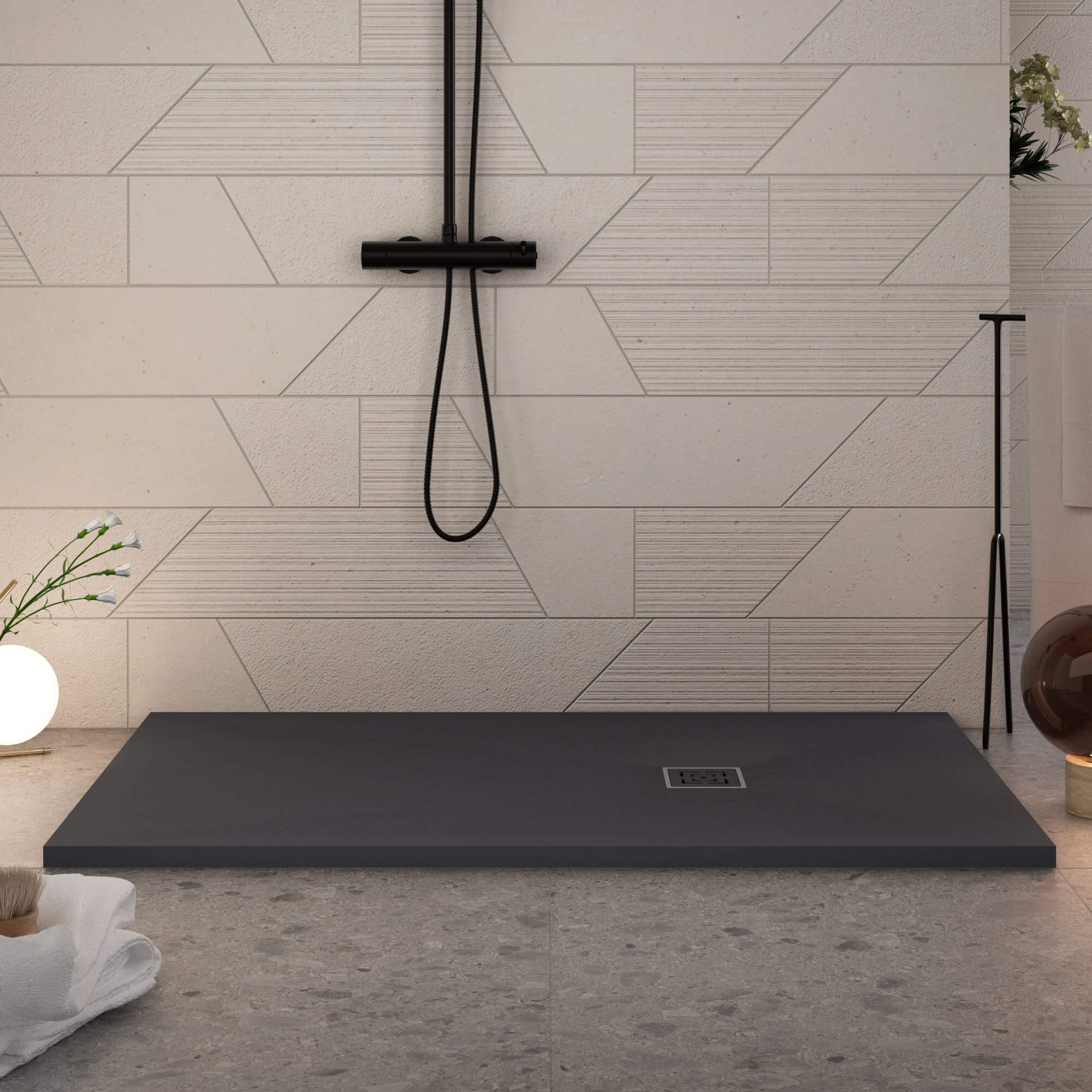 Piatto Doccia in Pietra 75x150 cm Bonussi Canton Nero