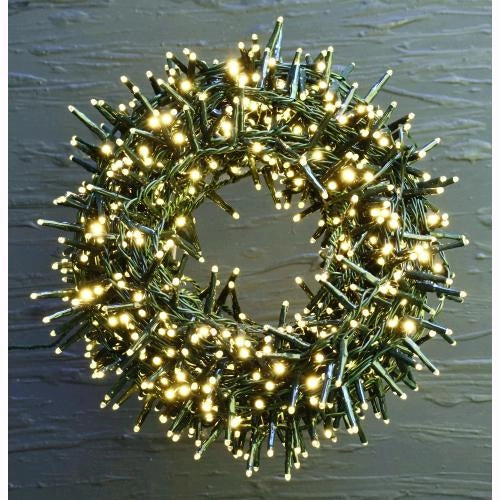 Serie Luci Natale 3000 Micro Led Luce Fredda Giochi Luce Filo 62 mt Uso Esterno D3926