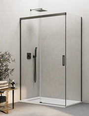 Box doccia THALASSA (BASIC) 1+1 con lato fisso laterale 165x90 cm Titanio vetro trasparente