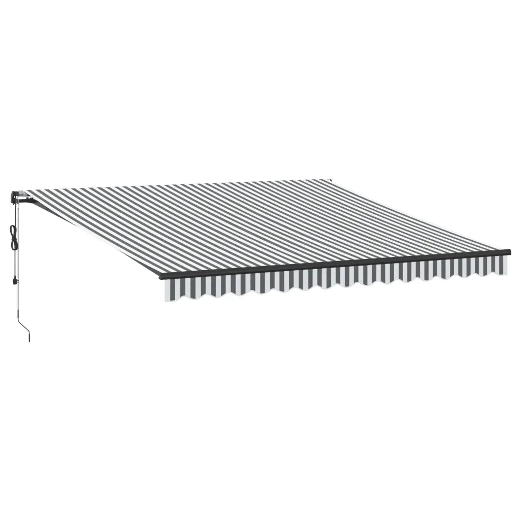 Tenda Sole Retrattile Automatica 400x350 cm Antracite e Bianco 3215810