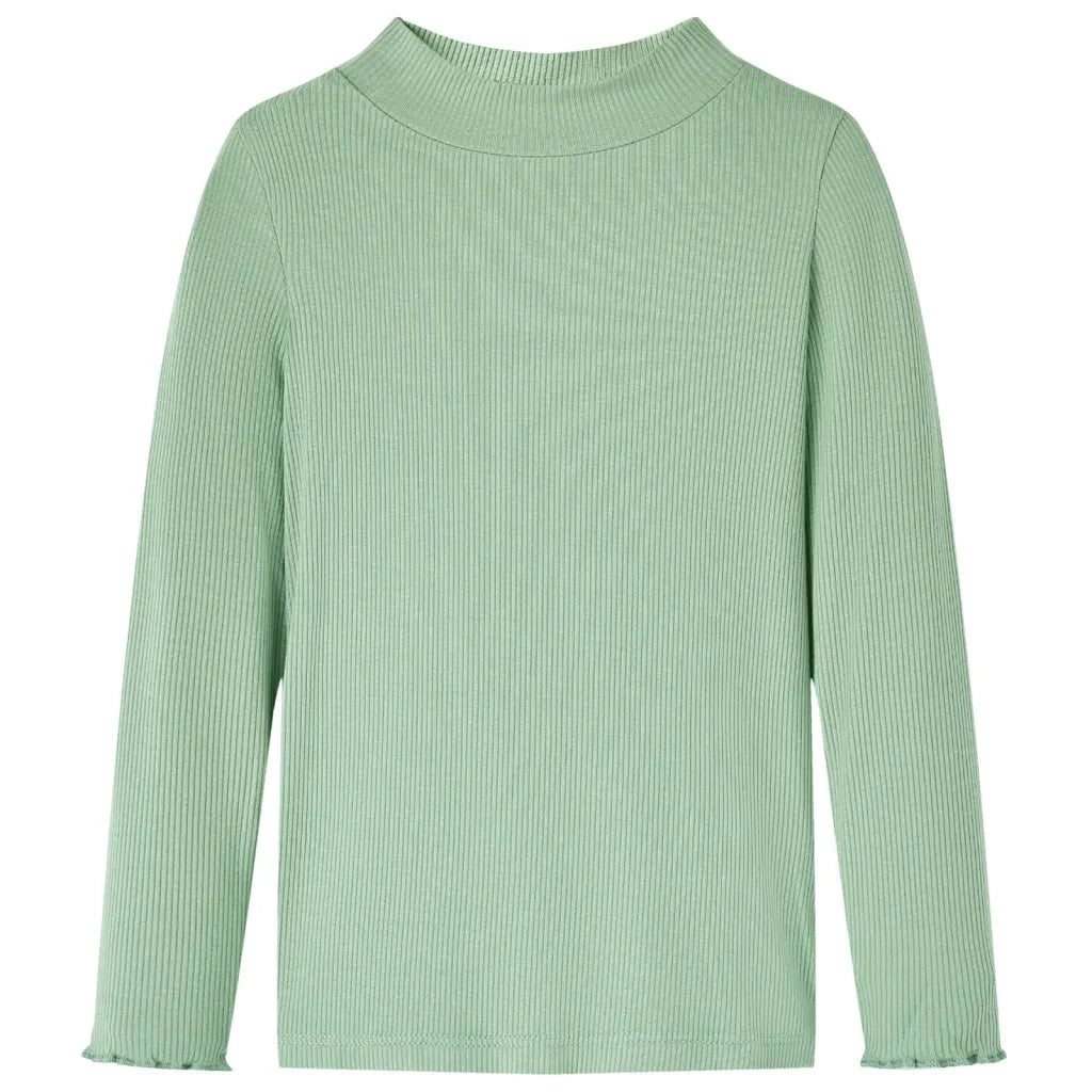 Maglietta da Bambina Maniche Lunghe a Lupetto Menta Scuro 128cod mxl 84060