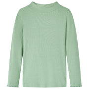 Maglietta da Bambina Maniche Lunghe a Lupetto Menta Scuro 128cod mxl 84060