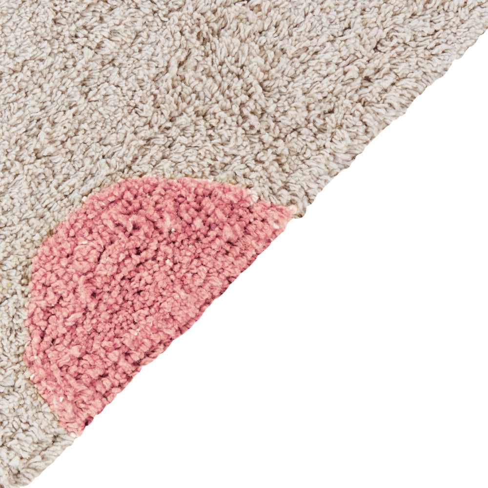 Tappeto per la camera dei bambini 140 x 200 cm Tappeto per la camera dei giochi con motivo a pois beige e rosa Dardere