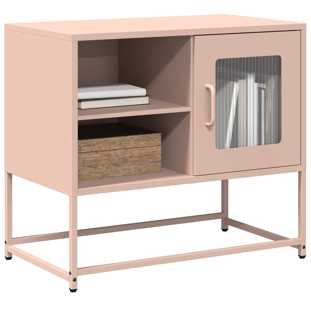 Mobile TV-Credenza per TV-Console TV Rosa 68x39x60,5 cm in Acciaio 560073