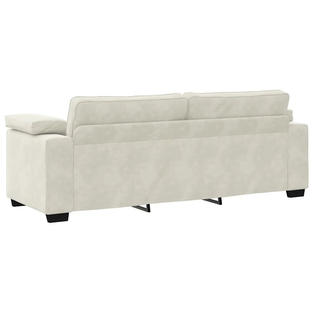 Set di Divani 3 pz con Cuscini Crema in Velluto 3324675