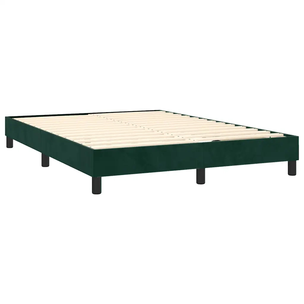 Giroletto a Molle con Materasso Verde Scuro 140x200 cm Velluto 3130964