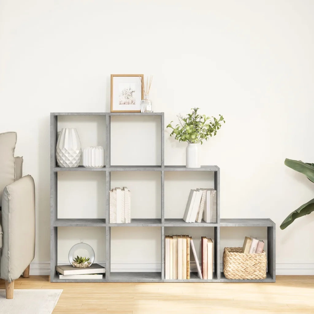Libreria 4 Ripiani Grigio Cemento 137,5x29x103,5 cm Truciolato 857979