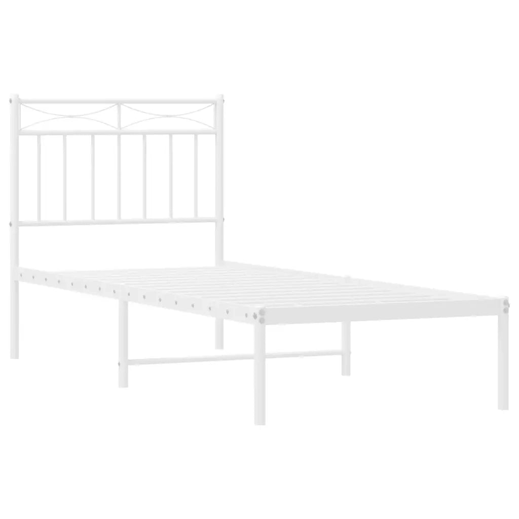 Giroletto con Testiera Metallo Bianco 80x200 cm 373731