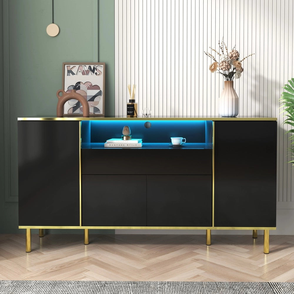 Cassettiera Sideboard ¨C Minimal ¨C nero lucido 150x40x80cm