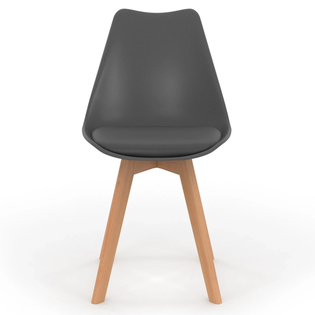 IDMarket - Set di 4 sedie da pranzo grigio scuro SARA