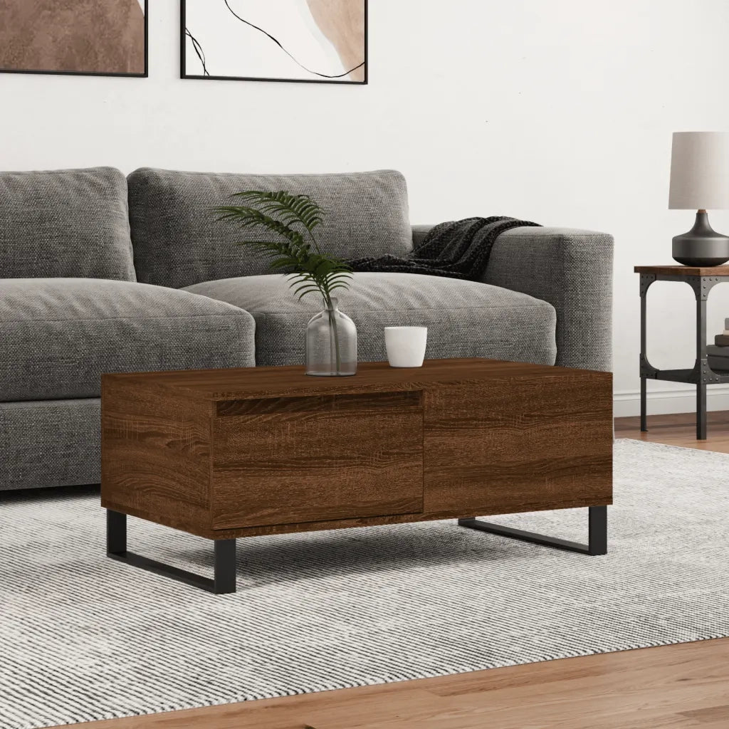 Tavolino da salotto | Tavolino da caff¨¨ | Tavolino da Soggiorno Rovere Marrone 90x50x36,5 cm in Multistrato