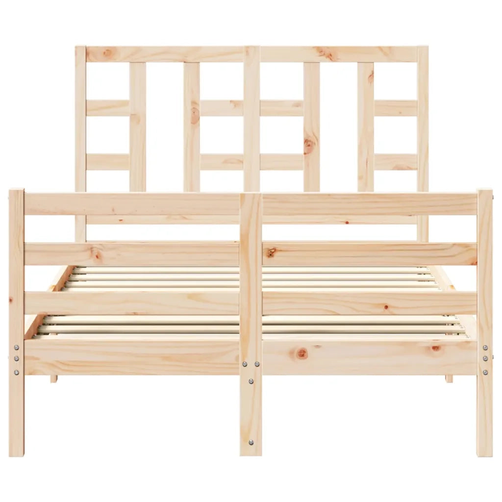 Giroletto con Testiera-Struttura Letto con testiera 120x200 cm in Legno Massello 988893