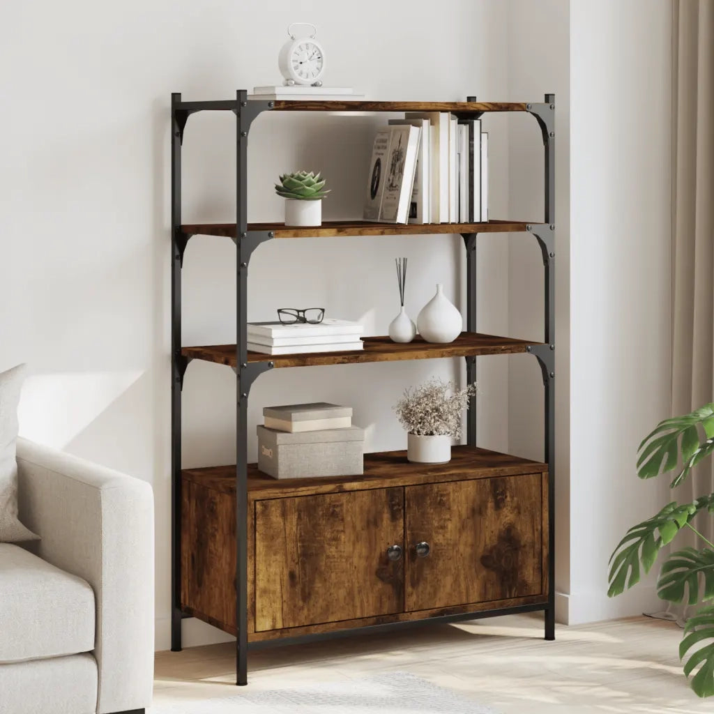 Libreria 3 Ripiani Rovere Fumo 70x30x109,5 cm Legno Multistratocod mxl 133762