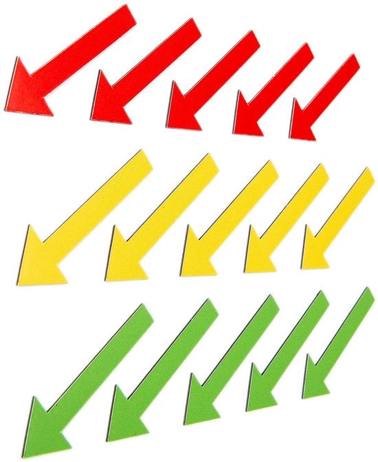 Puntatori Magnetici – 15 pezzi, 6 cm – puntatori colorati in rosso, giallo e verde – per presentazioni, ufficio e casa