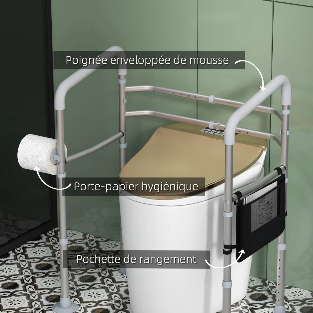 Portaoggetti per bagno con maniglie regolabili ¨C zephmum ¨C Grigio 60x30x30