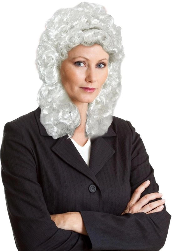 Pruik in Stile Coloniale - Bianco - Finta Capigliatura - Unico Taglio - Perfetto per Halloween - Istruzioni Dettagliate - Costumi da Carnevale