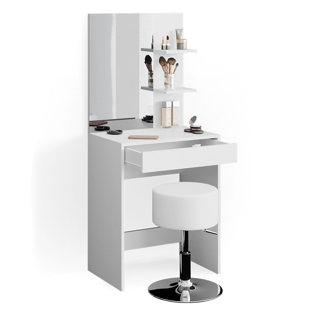 Vicco Tavolo da toeletta Bianco 60 cm con sgabello