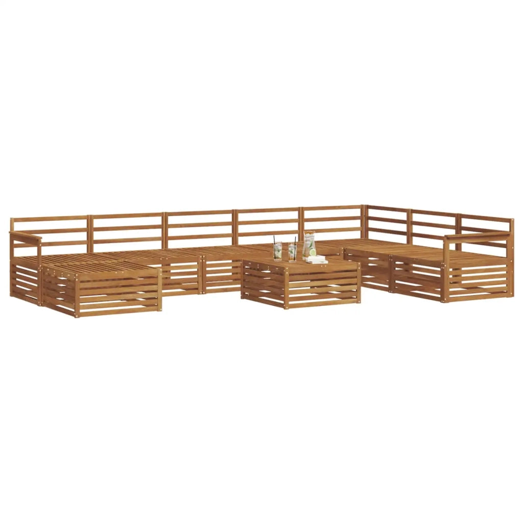 Set di divani da esterno 9 pcs Naturale
