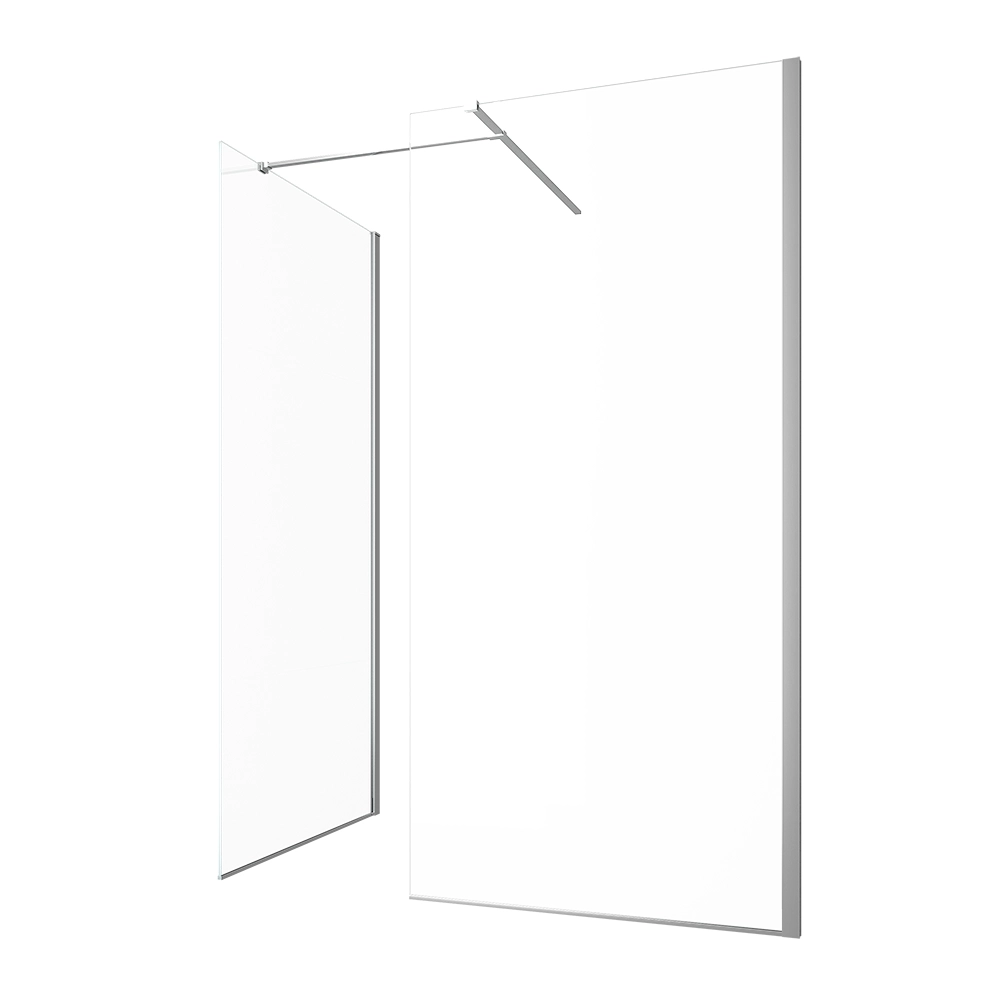 Doppia parete doccia walk-in 90x90cm con supporto a T vetro 8mm trasparente anticalcare h200 | Lazaros