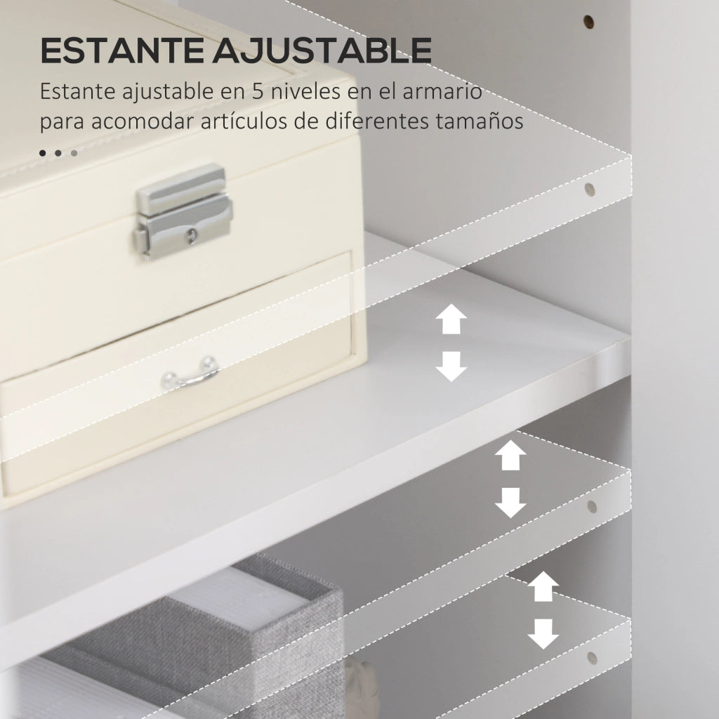 Libreria con ante a vetro scaffale regolabile ¨C zephmum ¨C bianco 60x30x116cm