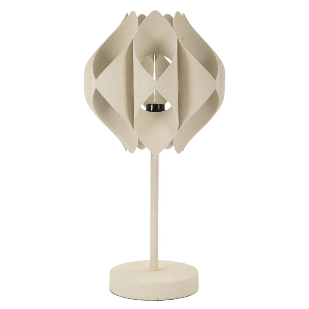 Lampada da Tavolo VKH763, Beige, Metallo, 28x28x57 cm