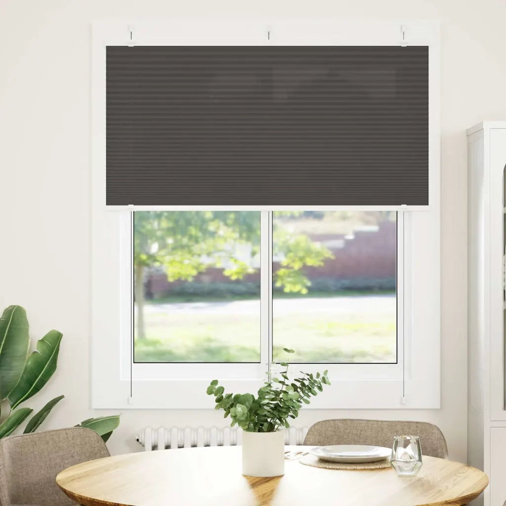 Tenda Plissettata Nera 120x100 cm Larghezza Tessuto 119,4 cm