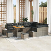 Set Divano da Giardino con cuscino 12 pcs Grigio Poly Rattan 3364773
