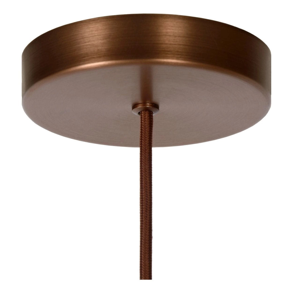 Lucide Toledo lampada a sospensione vetro bronzo E27 Ø20