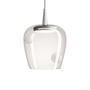 Zafferano Lampada a sospensione Bilia 230V LED 8W in vetro borosilicato soffiato bianco sabbiato, diametro 18 cm, altezza regolabile fino a 324 cm