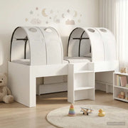 Letto con Tunnel 4 pcs Bianco Legno ingegnerizzato