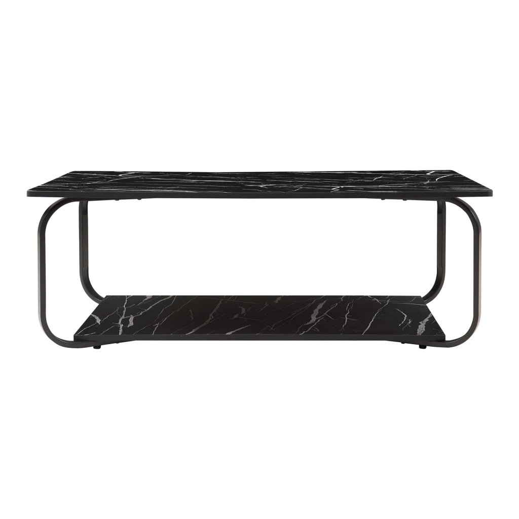 Tavolino/consolle/tavolino laterale 120 x 60 x 43 cm effetto marmo nero 03_0010809