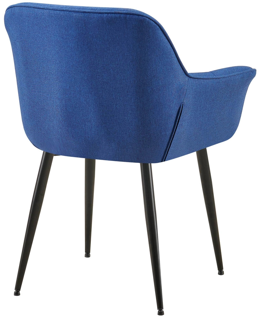Sedia da pranzo Roseville blu,Tessuto