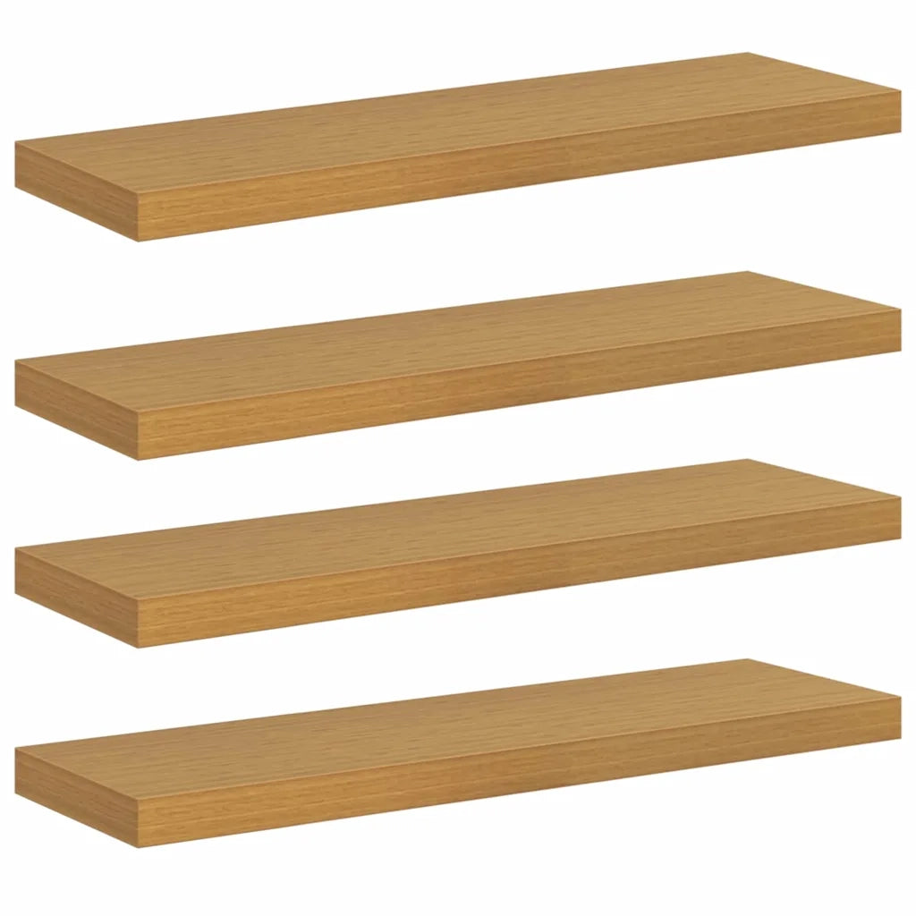 Scaffale da parete 4 pz Beige 80 x 23,5 x 3,8 cm