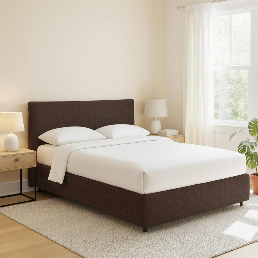 Tipton, Letto Matrimoniale Sfoderabile Made in Italy, Marrone