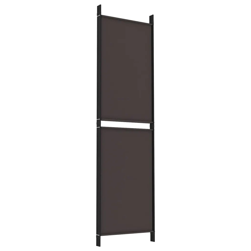 Divisorio a 4 Pannelli Marrone 200x180 cm in Tessuto 350215