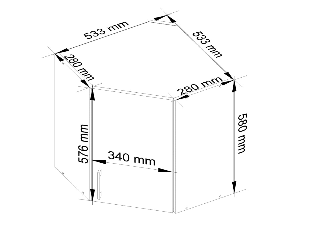 Mobile da cucina pensile sistema AKORD LIMA Bianco 60 cm 1 anta inserto frontale Sonoma Quercia 60x30,5x58 cm
