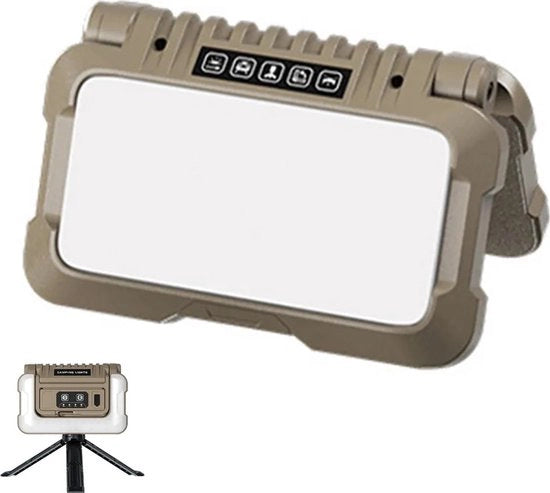 Lampada LED portatile, doppia illuminazione, 5 livelli di luminosità – batteria 4800mAh USB-C ricaricabile, regolazione di luminosità a gradini, ideale per campeggi, uso domestico e emergenze.