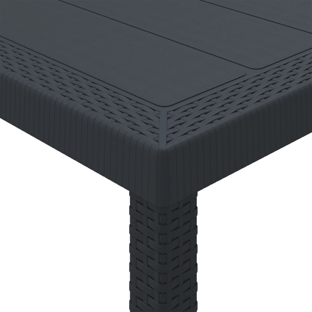 Set pranzo giardino 7 pezzi con cuscini Anthracite Polyrattan