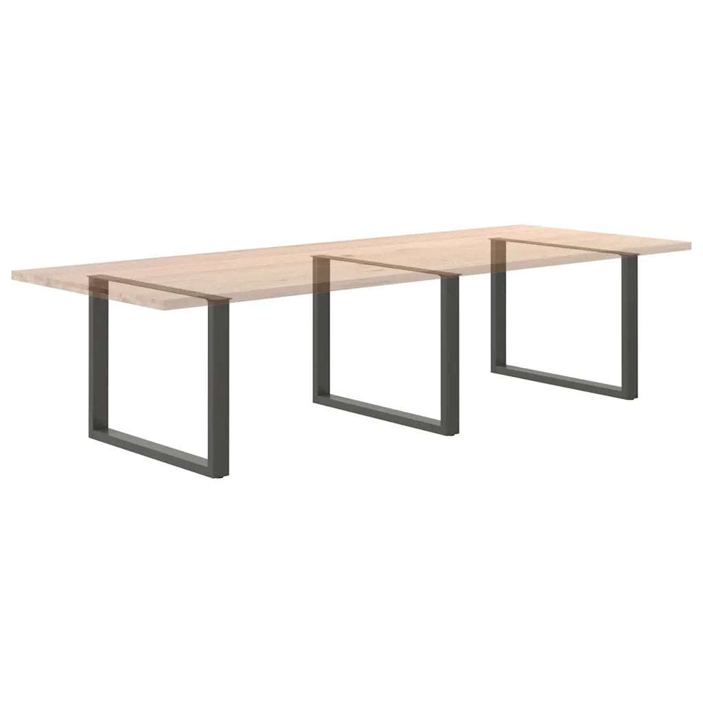 Gambe per tavolo da pranzo a forma di U 3 pz Antracite 100x(72-73) cm Acciaio