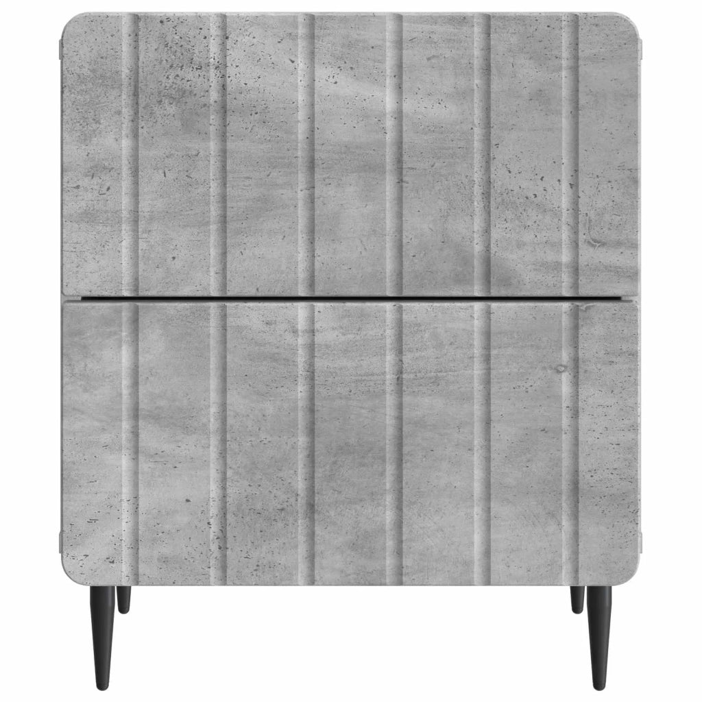 Set di 2 Comodini | Armadio da Notte | Mobiletto da notte Grigio Cemento 43 x 34,5 x 49,5 cm