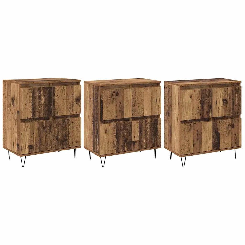 vidaXL Sideboards 3 pcs Legno vecchio 180 x 35 x 70 cm