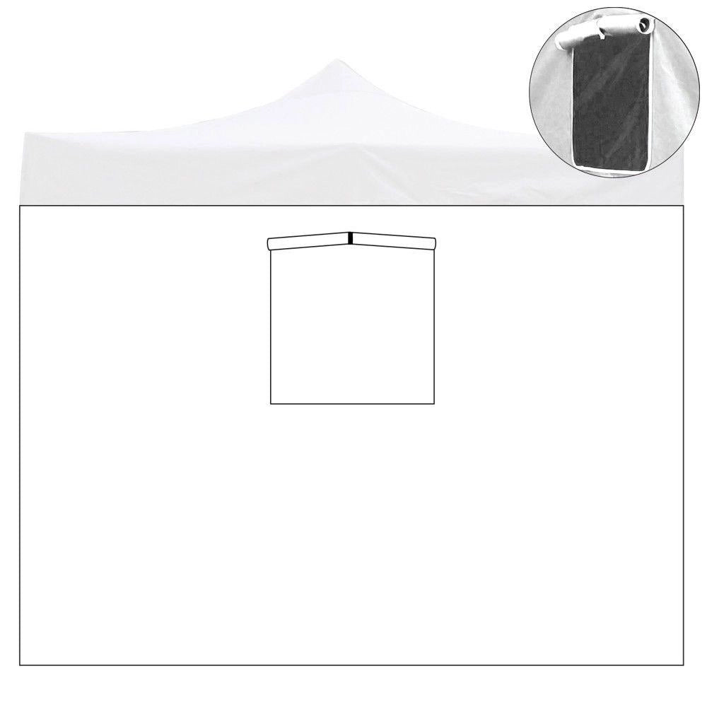 Telo di Ricambio Laterale per Gazebo Pieghevole 3x2m Impermeabile con Finestra Bianco