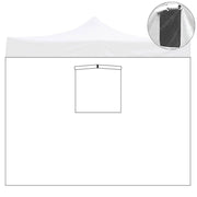 Telo di Ricambio Laterale per Gazebo Pieghevole 3x2m Impermeabile con Finestra Bianco