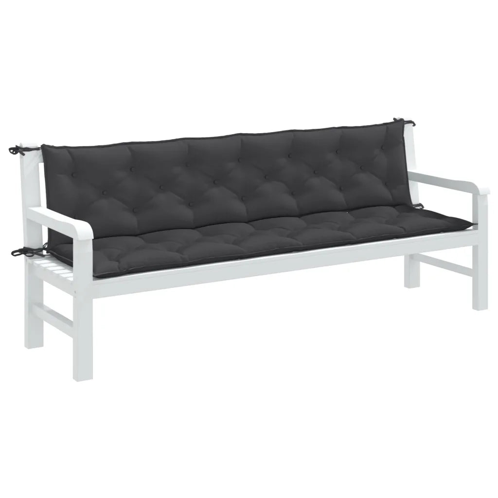 Cuscini Panca Giardino 2pz Antracite MÃ©lange 200x50x7cm Tessuto