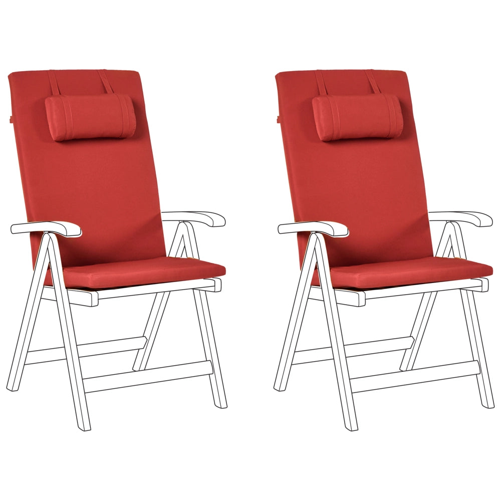 Set di 2 cuscini per sedie da giardino Cuscino per schienale in poliestere rosso Design moderno Cuscino per esterni
